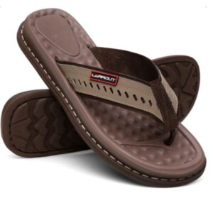Chinelo Masculino Em Couro Legítimo sandália Ortopédica Antistress